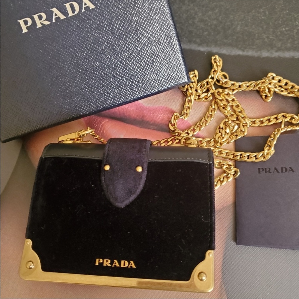 COPY - Prada Velluto Micro Cahier Black Velvet Bag - Picture 2 of 3